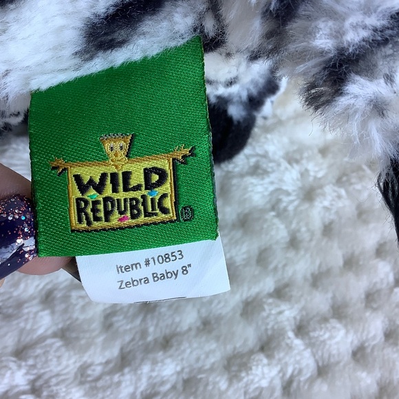Wild Republic Zebra Baby Stuffed Animal Plush Toy - Black and White 8 Inch - Picture 6 of 11